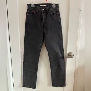 Levi’s Wedgie Straight Black Denim Jeans